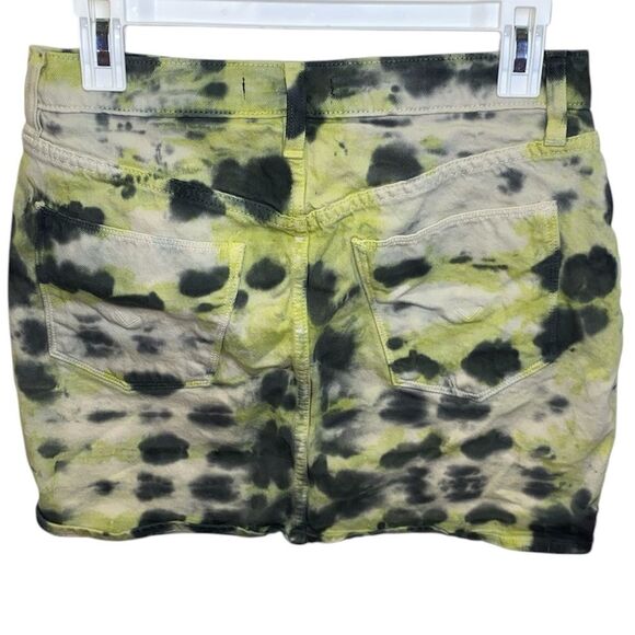 HUDSON Viper Denim Mini Skirt in Black and yellow - Picture 4 of 6